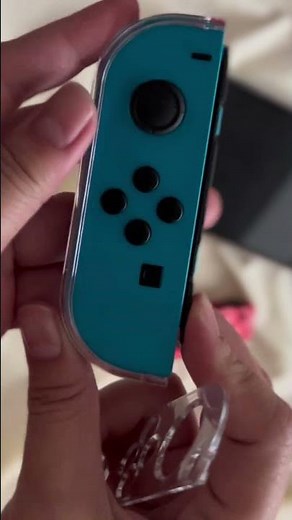 nintendo switch oled in neon blue and red 🐳🎯 clear case setup 🎀