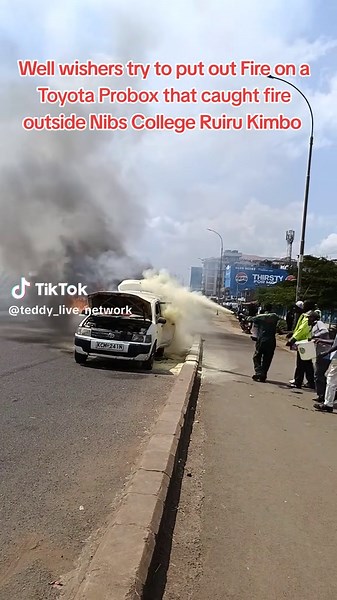 Toyota Probox In Flames Outside Nibs College