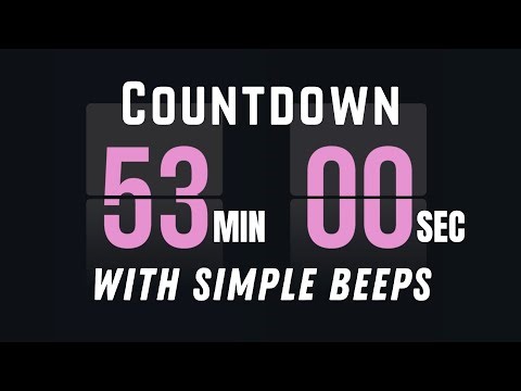 53 Minute Flip Clock Countdown Timer ⏳ with Flip Sound & Simple Beeps