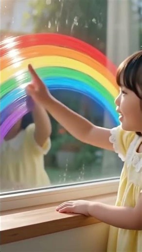 Rainbow Song for Kids | Cute Girl at the Window 🥹✨