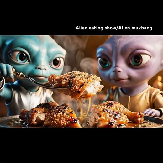 Alien Couple Tries Grilled Chicken Togethe👽🍗