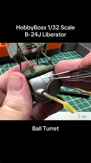 Some work on the HobbyBoss 1/32 scale B-24J. This thing is a beast! Ball turret painted and ready to mount once the fuselage is done. #b24 #scalemodel #modelairplane #scalemodel #aviation