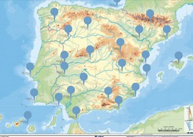 Mapa físico: España y Península Ibérica