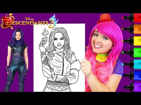 Coloring Mal Descendants 3 Disney Coloring Page Prismacolor Markers | KiMMi THE CLOWN
