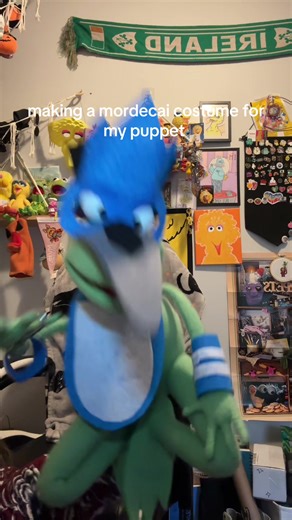 in honor of the lost tapes coming out today and a little something else cooking behind the scenes 👀 i threw together this mordecai costume for sammy however i desperately need a mordecai puppet now soooooo…… stay tuned @Regular Show #fyp #puppet #regularshow #mordecai #reels