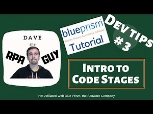 Blue Prism Code Stages - Basic Intro - BP Dev Tips #3