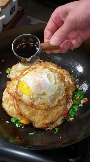 Chili fried egg, it's really delicious #recipe #cooking