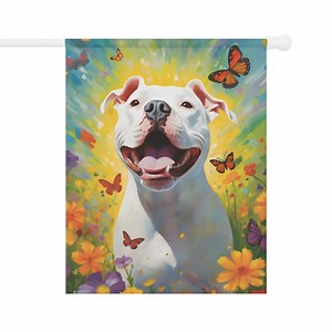 Pitbull Terrier Spring Flag - Gift for Dog Mom Mother's Day Birthday Christmas Outdoor House Home Decor Garden Decoration White Pit Bull Dog - Etsy Canada