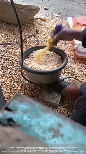 Creative Way To Make A Flour Mill With Scrap Inner Pot But Remember To Remove Teflon Coating !