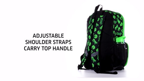 Minecraft Boys 17" 5-Piece Backpack Set with Headphones, Green