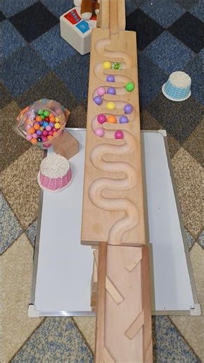 Handcrafted wooden marble track 🪵✨Simple, smooth, and satisfying