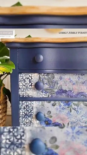 Decoupage Tissue Paper Furniture Makeover Tutorial