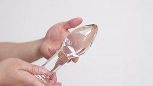 Huge Head Glass Butt Plug Crystal Anal Plug Bum Bomb Plug Trainer Anal Expander Training Sex Toy (M)