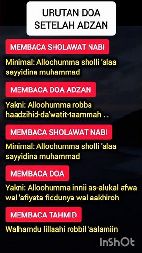 URUTAN DOA SETELAH ADZAN #doasetelahsholat #adzan