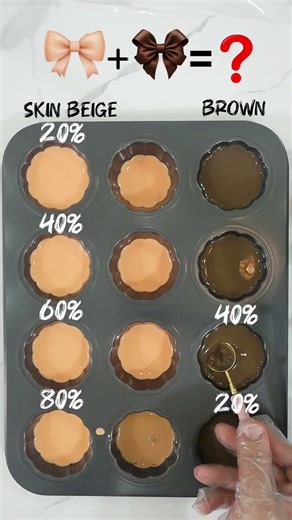 ‏What Colors Result from Mixing Skin Beige and Brown?! #ShortsArt #colormixing