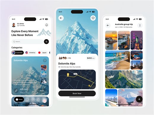 Travel Booking Mobile App UI Design