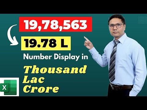 Numbers Lakh Crore in #excel | Number Format with condition | Number Lacs | Number in Crores