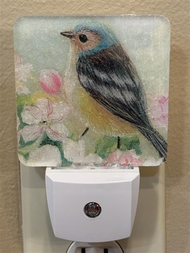 Large Bird Floral LED Night Light - Etsy