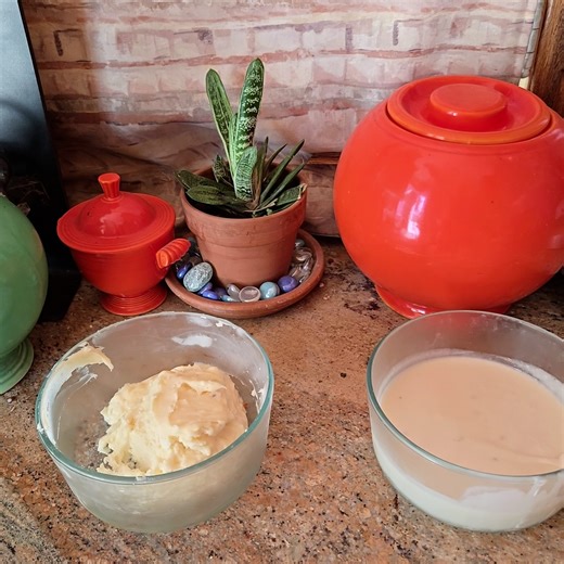 News from the Test Kitchen: I made both the original buttercream frosting recipe and a vegan version, which I was very excited to try. Both tasted great! I was pleasantly surprised to discover the vegan version was so similar to the dairy-milk variety. I was not so pleasantly surprised to realize the vegan version was too thin to use as frosting . . . because I used sour cream instead of vegan cream cheese! 🤦‍♀️ Follow me for more cooking mishaps. Good news is that I've repurposed the failed fr