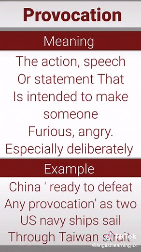 Understanding the Meaning of Provocation: Learn English Vocabulary