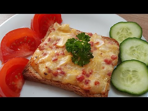 Leckerer Toast mit Schinken und Käse überbacken. Schnelle Zubereitungsidee.