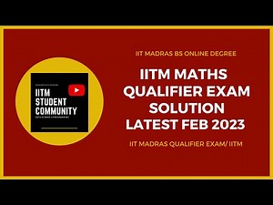 IIT MADRAS MATHS QUALIFIER EXAM SOLUTION | FEBRUARY | 2023 ❤️🔥 IITM 👍