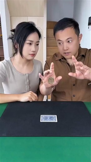 How Did The Coin Get Inside The Card?! 🤯🪙 #shorts #magic
