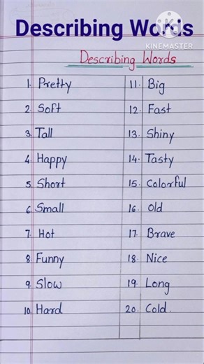 Describing Words in English/ Describing Words - adjectives/ 20 Describing Words #shorts #ytshorts