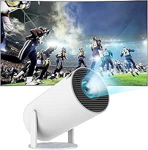 Mini Projector with WiFi and Bluetooth, Portable Projector 4K Support with Auto Keystone, 2025 Upgraded HY300Pro Projectors Compatible with iPhone/Android/Windows/TV Stick/Xbox/HDMI, 180° Rotatable