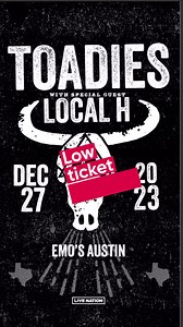2.6K views · 126 reactions | Austin - our show at Emo's has 50 tickets left. You know what to do. All shows with Local H. | The Toadies | Facebook