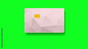 Presentation of a credit card in motion on a green background - Chroma Key