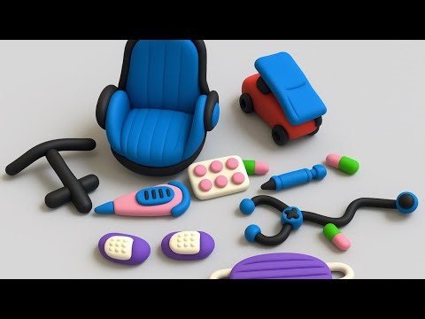 *🎨 DIY Clay Miniature Doctor's Clinic Set | Cute Plasticine Medical & Car Toys Tutorial*