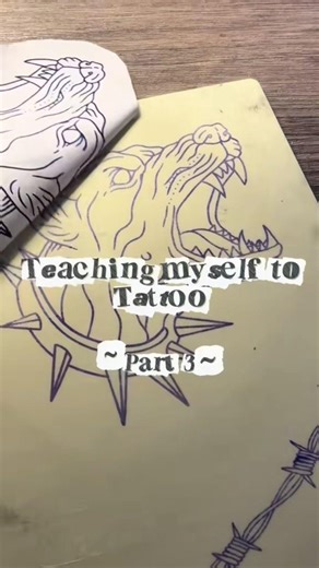 Teaching Myself to Tattoo ~ Day 3✨ (Tattooing Larger Stencils)