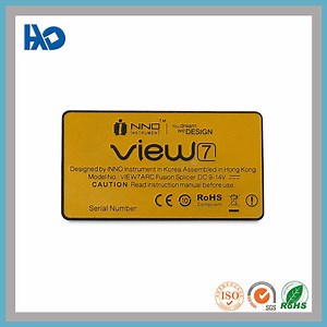 [Hot Item] Custom New Arrival Gold Etching Steel Logo Name Plate