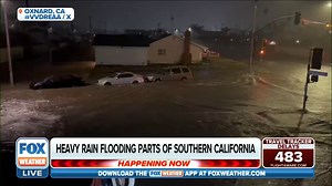 7.5K views · 114 reactions | FLOODING IN CA: A strong storm that has slammed into the West Coast is bringing with it heavy rain that is expected to lead to flooding in Southern California. Significant flash flooding was ongoing early Thursday morning in the Oxnard area after more than 3 inches fell in one hour. FOX Weather meteorologists Brittamerwinwx and Craig Herrera Weather have the latest. | FOX Weather | Facebook