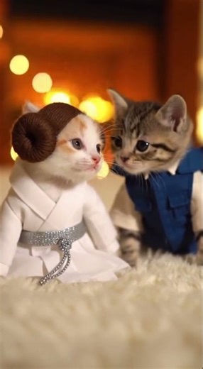Cinematic Close-up of Kittens in Iconic Sci-Fi Outfits