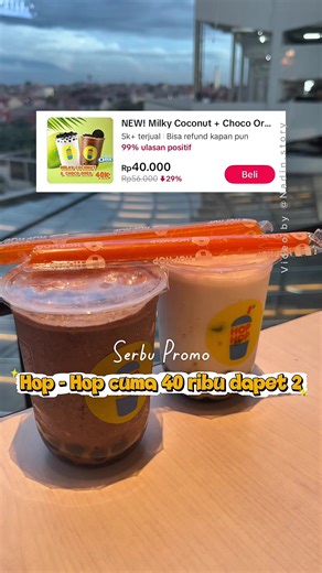 Serbu Promo Hop - Hop voucher tiktok cuma 40ribu dapet 2 minuman. Hemat berdua bareng bestie😍✨ ___ #hophop #vouchertiktok #jajanantiktok #makananviral