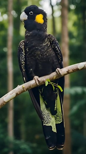 🌿 Australia’s Black Beauty Calls • Yellow-tailed Cockatoo 🖤💛🎵✨🎣 4K The yellow-tailed black cockatoo is a large cockatoo native to the south-east of Australia measuring 55-65 cm in length. It has a short crest on the top of its head. Its plumage is mostly brownish black and it has prominent yellow cheek patches and a yellow tail band. Scientific name Zanda funerea Mass 660 g #YellowTailedBlackCockatoo #Cockatoo #NatureReel #birdsofinstagram #BirdWatching #nature #WildlifeReel #outdoor #Wildl