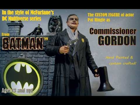 Batman 1989 Custom Pat Hingle as COMMISSIONER GORDON Figure in the McFarlane Style!