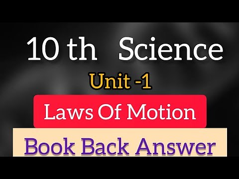 10th science Unit 1 Laws of Motion book back answer | samacheer kalvi | learn the science