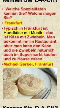 Welche D-A-CH Spezialitäten kennen Sie?Das essen die Menschen in Deutschland,Österreich&der Schweiz!
