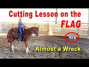 Cutting Horse Lesson on the Flag - ALMOST A WRECK - Cutting Horse Training