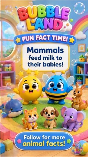 What Are Mammals? 🐋🐘 | Fun Animal Facts for Kids | Bubble Land #shorts