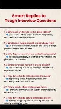 Smart Replies to Tough Interview Questions 💼🔥