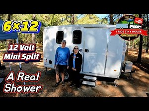 6x12 Cargo Trailer Conversion With A Real Shower And 12 Volt Mini Split.