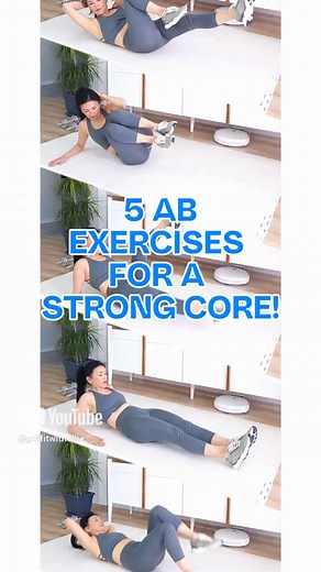 The Best Ab Exercises for a STRONGER CORE Tired of the same old crunches? Spice up your ab routine with these 5 unique exercises that target your core in new ways! Whether you're at home or in the gym, these moves will help you build a stronger, more defined midsection. Give them a try and feel the burn! 💪🔥 Exercises to Choose From: 1. BICYCLE CRUNCHES 2. V-UPS 3. LEG RAISES 4. SIDE CRUNCH 5. BICYCLE CRUNCHES WITH LEG LIFTS https://youtu.be/WkgXlMhrcRI | Getfitwithellie