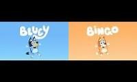 Mix of 2 videos from youtube : Bluey & Bingo Intros