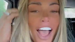 Katie Price showcases her distinctive singing voice in the car