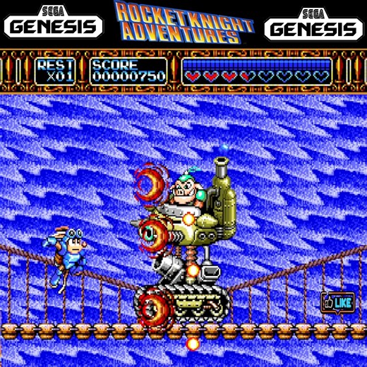 Rocket Knight Adventures (Sega) Rocket Knight Adventures is a platform game developed and published by Konami for the Sega Genesis. The game involves Sparkster, a possum knight who wields a rocket pack and sword that can emit energy #videogames #sega #arcade #retrogaming | Retro-Entertainment TV
