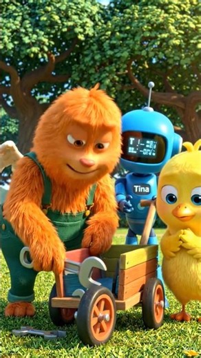 The Broken Toy Cart! 🛠️ | Aru, Tina & Momo's Teamwork | 3D Cartoon for Kids
